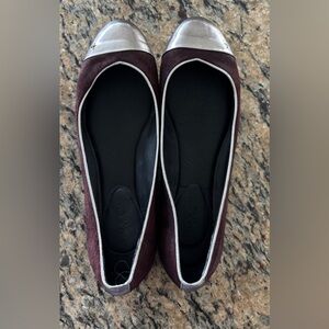 rag & bone Burgundy Flats with Silver Trim